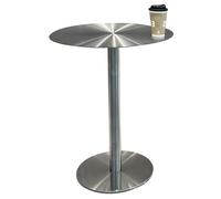 Mesa redonda de barra de acero inoxidable Modern Bistro Pub Mesas con base estable Mesa de desayuno de escritorio de cóctel para sala de estar comedor Cocina Café Mesa lateral