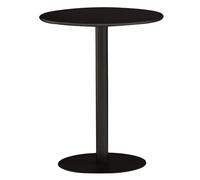Mesa redonda de bistró con base de metal para el hogar, cocina, bar, cafetería y restaurante, alfombrillas antideslizantes incluidas, color negro