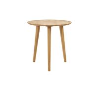 Mesa redonda de comedor de madera de roble claro macizo D75 cm OKSANA