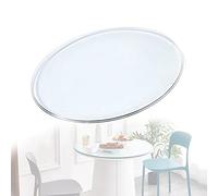 Mesa redonda de cristal de 1/4 pulgadas de grosor, placa circular transparente templada con borde pulido, ideal para mesas de comedor y café, decoración del hogar y la oficina