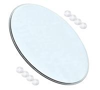 Mesa redonda de cristal, diámetro 35-100 cm, vidrio templado de 9 mm, alta capacidad de carga, acabado de vidrio y espejo, perfecto para mesas de comedor y jardín