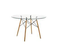 Mesa redonda de cristal templado tower 120cm. comedor o cocina