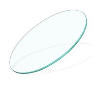 Mesa redonda de cristal transparente de 8 mm de grosor, borde pulido, superficie de mesa de comedor de fácil instalación (42 cm), decoración moderna para el hogar y elegante