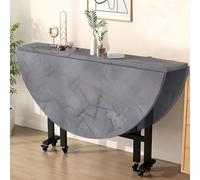 Mesa redonda de hojas colgantes con ruedas, mesa de cocina extensible, mesa de comedor plegable que ahorra espacio para el hogar y la oficina
