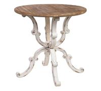Mesa redonda de madera acabado envejecido d80x80x79h cm