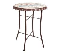 Mesa redonda de metal beige d60x71