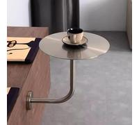 Mesa redonda de pared con base de acero inoxidable para ahorrar espacio en salas de estar pequeñas