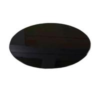 Mesa redonda de vidrio templado de 100 cm, borde redondeado negro transparente para cocina, comedor o mesa de café, patio al aire libre, 80 cm, 90 cm, opciones disponibles