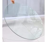 Mesa redonda de vidrio templado de 35 cm, 50 cm, 80 cm, 100 cm, 9 mm de grosor, cristal transparente, fácil de limpiar, perfecto para comedor y mesa de centro, elegante y superficie de cristal