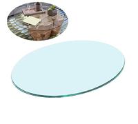 Mesa redonda de vidrio templado para comedor, café y mesas de comedor, transparente, fácil de limpiar