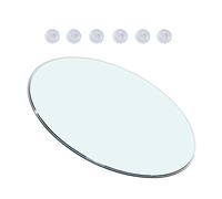 Mesa redonda de vidrio templado, superficie lisa con almohadilla antideslizante para cocina, comedor y mesas de negociación, incluye Lazy Susan transparente