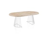 Mesa redonda extensible meztil blanco - roble 120 x 76 x cm