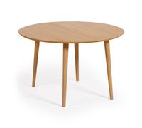Mesa redonda extensible Oqui en chapa de roble Ø120