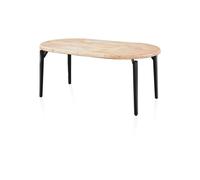 Mesa redonda extensible padma negro - roble 100 x 76 x cm