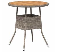 Mesa redonda exterior 70 x 70 x 73 cm, acacia maciza y ratán polivinílico | Diseño limpio, acabado en polvo -desgaste, mantenimiento sencillo paño húmedo, resistente a los rayos UV