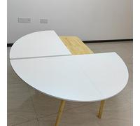 Mesa Redonda Grande Plegable Solamente, 120cm - 240cm de Diámetro Mesa Redonda de Madera Que Ahorra Espacio, Mesa Circular Plegable para Interior y Exterior, para Picnic, Fiesta, Banquete, Boda(Creamy