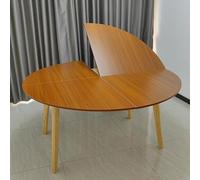 Mesa Redonda Grande Plegable Solamente, 120cm - 240cm de Diámetro Mesa Redonda de Madera Que Ahorra Espacio, Mesa Circular Plegable para Interior y Exterior, para Picnic, Fiesta, Banquete, Boda(Natura