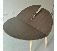 Mesa Redonda Grande Plegable Solamente, 120cm - 240cm de Diámetro Mesa Redonda de Madera Que Ahorra Espacio, Mesa Circular Plegable para Interior y Exterior, para Picnic, Fiesta, Banquete, Boda(Dark B