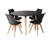 Mesa redonda martha 120cm y 4 sillas nora