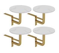Mesa redonda montada en la pared, mesa de al final del café blanco para espacios pequeños, decoración moderna del hogar de la tienda fácil para la tienda de postres Bar de libros de té de leche bar
