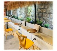 Mesa Redonda Montada En La Pared Pequeña Mesa Auxiliar Ahorra Espacio Escritorio De Sofá Bandeja De Pub para Tienda De Té con Leche, Cafetería(Walnut,40cm)