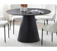 Mesa redonda para 4 personas chapada en fresno - Negro - ANTALIZA