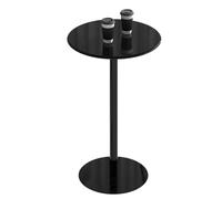 Mesa redonda para bistró al aire libre, mesa de bar de cóctel negra con base resistente para patio, jardín, balcón y sofá (40 x 72 cm)