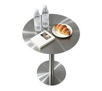 Mesa redonda pequeña,mesa de cóctel de acero inoxidable,escritorio de desayuno de cocina,fácil de limpiar para la cocina del hogar,rincón de desayuno,cafetería,bar y salón de cócteles(60x60x75cm)
