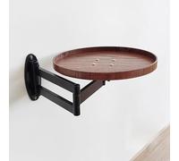 Mesa redonda pequeña para montar en la pared, apta para balcones, mesa auxiliar plegable y extensible con estantes de panel extensibles, adecuada para usar junto al dormitorio o junto a un sofá o sala