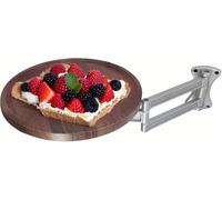 Mesa redonda pequeña para montar en la pared, apta para balcones, mesa auxiliar plegable y extensible con estantes de panel extensibles, adecuada para usar junto al dormitorio o junto a un sofá o sala