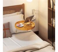 Mesa Redonda pequeña Plegable de Pared - Mesita de Noche Flotante de 28 cm con rotación de 180°, Escritorio abatible y Estante retráctil. Mesa Auxiliar versátil de Pared(Original Wood Color)