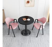 Mesa Redonda pequeña y sillas para formación, Ideales para balcón, Oficina o Comedor: Muebles compactos para Espacios de Ocio y negociación.
