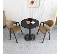 Mesa Redonda pequeña y sillas para formación, Ideales para balcón, Oficina o Comedor: Muebles compactos para Espacios de Ocio y negociación.