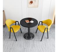 Mesa Redonda pequeña y sillas para formación, Ideales para balcón, Oficina o Comedor: Muebles compactos para Espacios de Ocio y negociación.