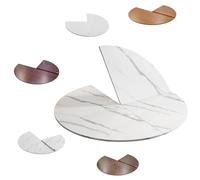 Mesa redonda plegable de 180 cm para fiestas, bodas y eventos, con acabado de mármol blanco, tamaños ajustables de 4779 pulgadas