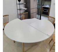 Mesa redonda plegable de madera de 150 cm, mesa de banquete circular portátil para comedor, uso comercial, diseño que ahorra espacio, fácil almacenamiento, acabado blanco