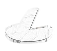 Mesa redonda plegable de madera de 47 pulgadas, color blanco y negro, mesa temporal portátil de 150 cm para catering, banquetes, fiestas, acabado de mármol, fácil almacenamiento y configuración