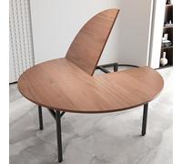 Mesa redonda plegable de nogal de 47 a 79 pulgadas de diámetro, impermeable y extensor que ahorra espacio, para catering, banquetes, uso temporal, no incluye patas (51 pulgadas)