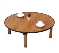 Mesa redonda plegable japonesa de comedor baja versátil mesa de estudio pequeña de 70 cm para dormitorio, ventana de bahía y sala de té, 30 cm de alto, diseño que ahorra espacio