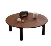 Mesa Redonda Plegable, mesa baja japonesa para sentarse en el suelo, mesa de comedor, escritorio pequeño para dormitorio con tatami, ventanal, salón de té, mesa Kang doméstica.(Brown,80*30cm)