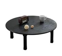 Mesa Redonda Plegable, mesa baja japonesa para sentarse en el suelo, mesa de comedor, escritorio pequeño para dormitorio con tatami, ventanal, salón de té, mesa Kang doméstica.(Black,60*30cm)