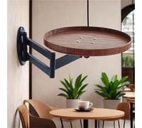 Mesa redonda plegable montada en la pared, mesa redonda montada en la pared, estante de extensor de mesa flotante, escritorio lateral auxiliar de 180 ° mesa de café plegable para el hogar, tienda,