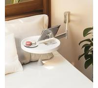 Mesa redonda plegable montada en la pared, mesa redonda plegable montada en la pared-mesa lateral de 11 pulgadas y escritorio pequeño, diseño de volteo desmontable para dormitorio, estudio, sala de