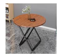 Mesa redonda plegable portátil para balcón con diseño de mesa de mármol, soporte de metal pequeño y ligero, mesa auxiliar de cocina para comedor en casa (tamaño: 70 cm, color: 8)
