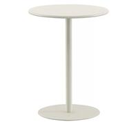 Mesa redonda resistente para comedor interior y exterior, mesa de café de hierro para jardín, patio, comedor, bar, color beige y varios tamaños (60 x 72 cm), resistente a la intemperie y elegante