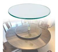 Mesa redonda transparente, mantel de cristal de 60 cm, 65 cm, 68 cm, 70 cm, superficie de vidrio circular, parte superior de vidrio resistente para mesas de comedor y café, decoración elegante para el