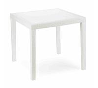 Mesa resina rattan blanca king 80x80cm