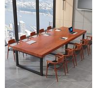 Mesa Reuniones de Madera, Escritorios de Oficina de Estilo Industrial, Mesa Larga, Patas de Metal Negro, Ideal para Restaurante, Cocina y Oficina, con Capacidad para 5-10 Personas(Red,180x100x75cm/71x