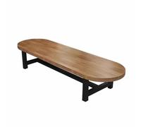 Mesa Reuniones Ovalada de Madera Maciza para 6-10 Personas, Estructura Metálica Resistente, Fácil de Montar, Diseño Compacto, Mesa Larga para Oficina en Casa/Sala de Reuniones(140x70x75cm/55x28x30in)