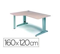 Mesa Rocada Serie Metal 160X120 Cm Izquierda Acabado Ac01 Haya